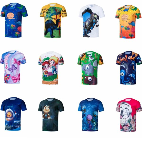 Camiseta de ciclismo de dibujos animados para niños y niñas, camiseta de manga corta para bicicleta, transpirable, de secado rápido, ropa de bicicleta para descenso, dinosaurio