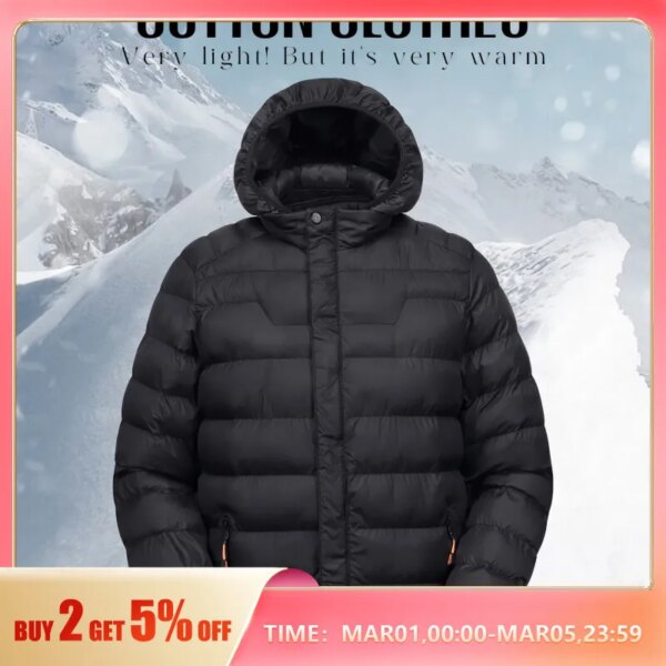 Abrigo informal con capucha a prueba de viento, chaqueta para hombre, sombrero desmontable, ropa ligera superior para calidez