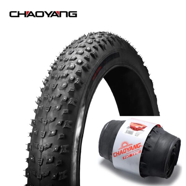 Neumático ancho para bicicleta Chaoyang 26x4,0 2C-MTB, neumático para clavos para bicicleta de nieve, 120TPI, pinchos plegables antipinchazos, neumático de montaña ultraligero 1550g