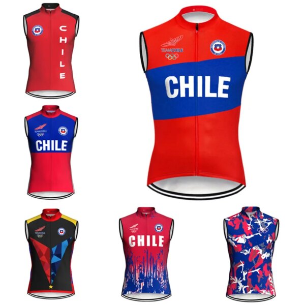 Chile Pro Team chaleco sin mangas Culote de ciclista Jersey bicicleta MTB BikeT-shirt chaqueta camino paseo montaña Maillot ropa deportiva