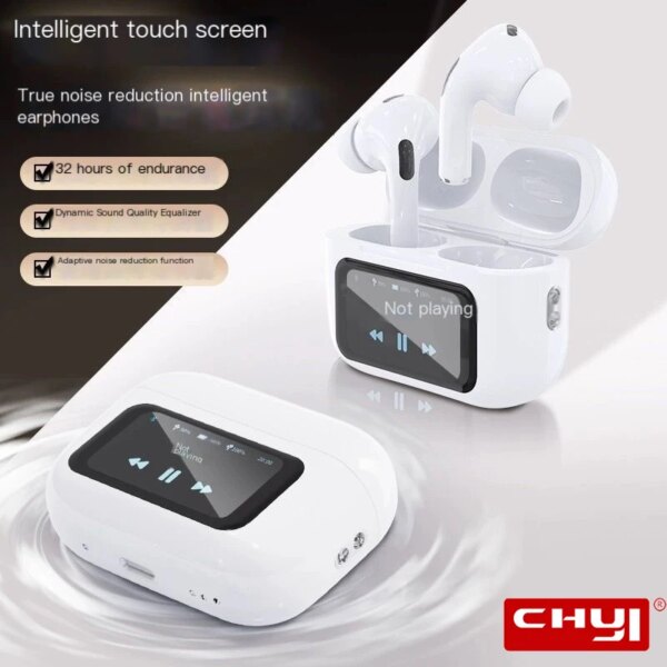 Chuyi nuevo A8 Pro inalámbrico de deporte pantalla inteligente a Color pantalla táctil ANC + ENC reducción activa de ruido auriculares Bluetooth