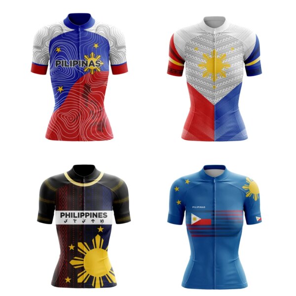 Jersey de ciclismo de manga corta para mujer, ropa clásica de Filipinas para bicicleta de montaña y carretera