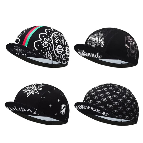 Gorras de ciclismo negras Retro clásicas, sombrero de bicicleta Anti-UV, forro para casco, gorras de bicicleta al aire libre para hombres y mujeres