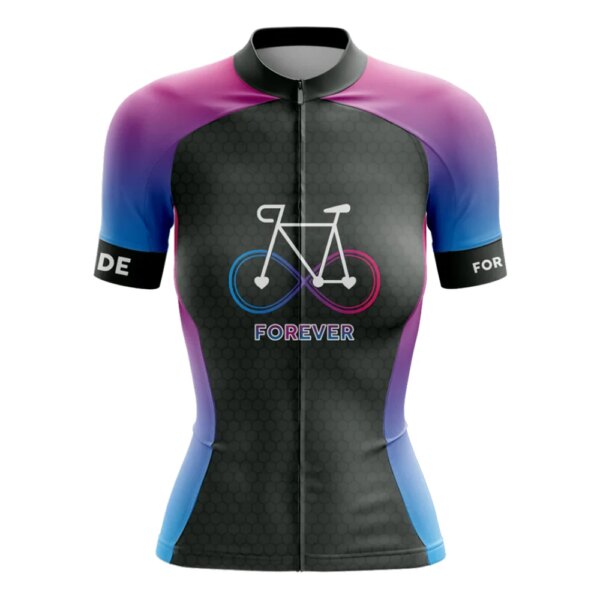 Classic Ride Forever Conjunto de Jersey de Ciclismo para Mujer Ropa de Carreras de Bicicleta de montaña de Manga Corta