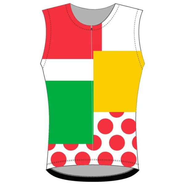 Colores clásicos puntos hombre nuevo sin mangas chalecos de ciclismo OSCROLLING Jersey