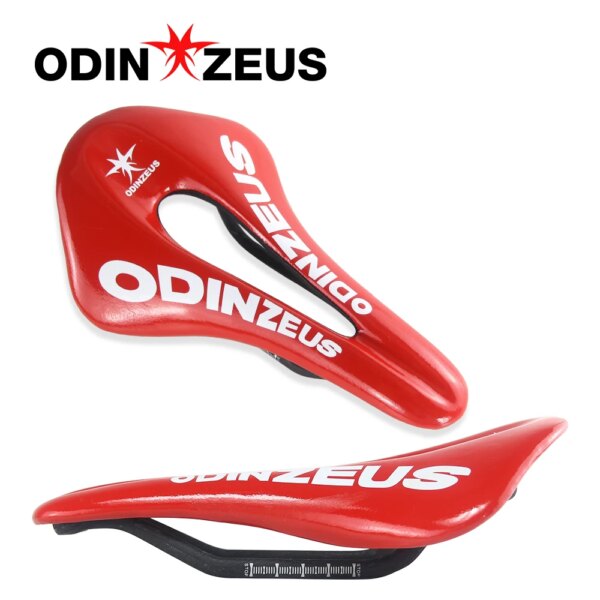 Almohadilla colorida de carbono + Material, asiento de cuero ultraligero, asiento de bicicleta de ciclismo, sillín de fibra de carbono de 132g para carretera, se adapta a 7*9mm