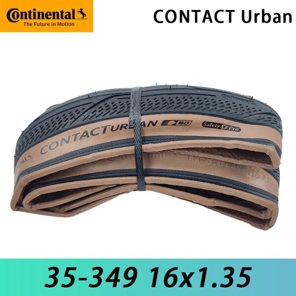 Continental 16 pulgadas CONTACT Urban 35-349 16x1,35 negro marrón crema piel neumático de bicicleta plegable para piezas de bicicleta plegable Brompton