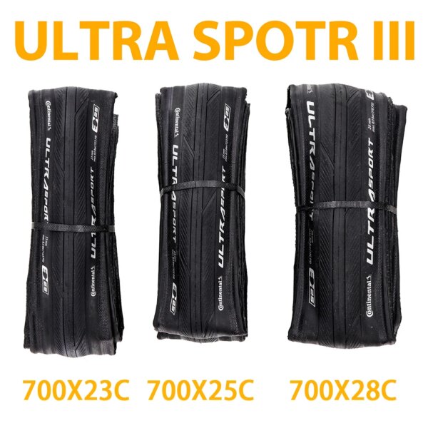 Neumático de bicicleta de carretera Continental Ultra Sport III Grand Sport Race 700x2 3/25/28C, neumático plegable para bicicleta, accesorios para bicicleta