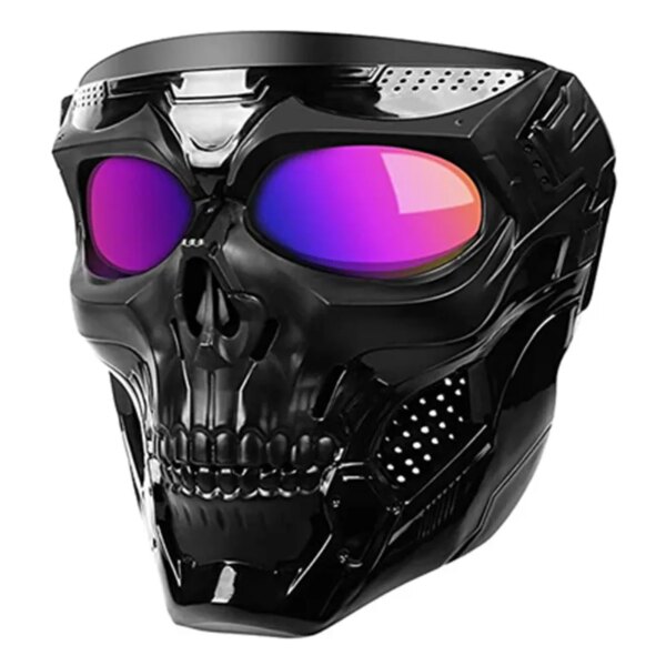 Máscara facial de motocicleta de calavera fresca con gafas gafas modulares máscara de cara abierta Casco de motocicleta Casco de ciclismo