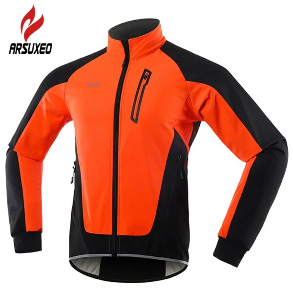 Cortavientos Ciclismo chaqueta reflectante hombres térmico polar invierno Jersey otoño bicicleta rompevientos MTB bicicleta ropa