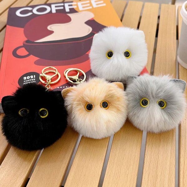 LLavero de gato de peluche bonito, muñeco de dibujos animados, llavero colgante de juguete para mujeres y niñas, adorno para bolso, llavero de coche, accesorios de regalos para niños