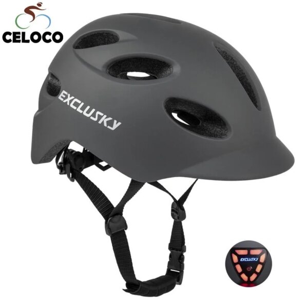 Casco de bicicleta con luz trasera LED, moldeado integralmente, para deportes al aire libre, ciclismo, motocicleta, equipo de bicicleta