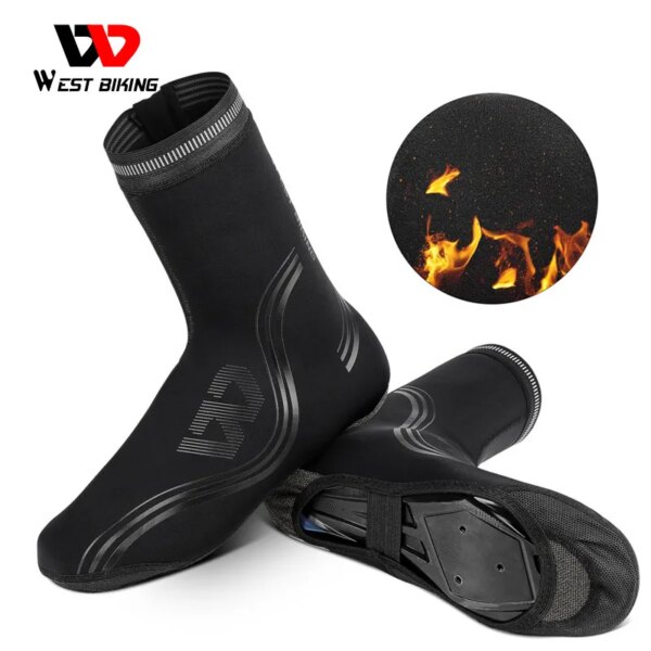 Botas de ciclismo cubierta de zapato MTB impermeable cálido Protector de calzado a prueba de viento conducción al aire libre cubrezapatos gruesos cubiertas de botas a prueba de lluvia