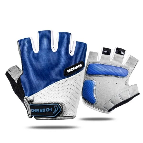 Guantes de ciclismo para hombre y mujer, manoplas para bicicleta de montaña, antideslizantes, amortiguadores, medio dedo, accesorios deportivos