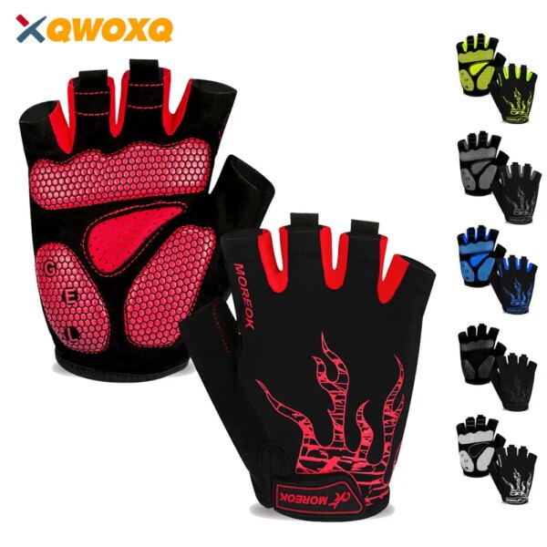 Guantes de ciclismo Guantes transpirables para bicicleta, almohadillas de gel de 5 mm, guantes para bicicleta de montaña, guantes antideslizantes para ciclismo de montaña y carretera para deportes de entrenamiento