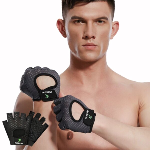 Guantes de ciclismo para hombre, guantes profesionales para gimnasio y Fitness, guantes de medio dedo para bicicleta corta, guantes antideslizantes y transpirables para bicicleta sin dedos