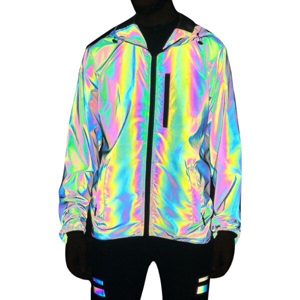 Chaqueta de ciclismo para hombre, cortavientos reflectante de arco iris de invierno, resistente al viento, impermeable, chaqueta de ciclismo para hombre y mujer, primavera y otoño