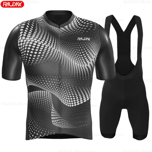 Raudax-Camiseta de ciclismo para hombre, conjunto de ropa de bicicleta de carreras, traje transpirable, ropa deportiva para bicicleta de montaña, nueva marca, 2024