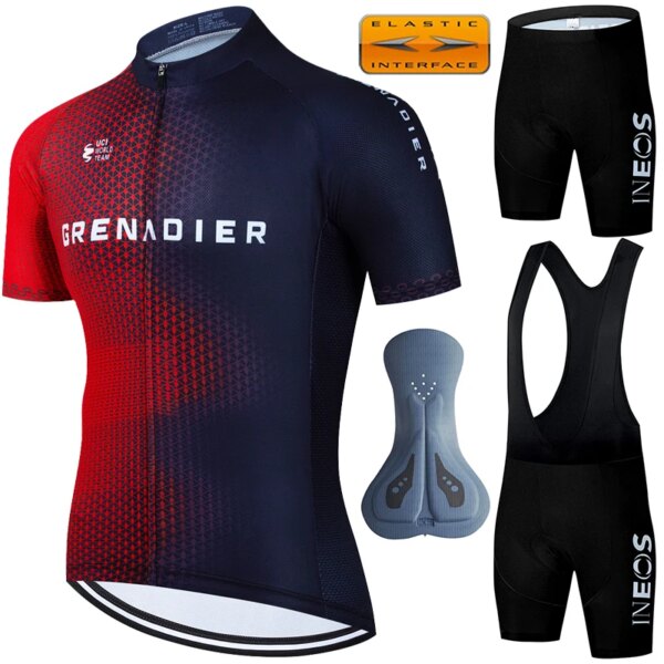 Jersey de ciclismo para hombre, conjuntos de ropa para hombre, pantalones de Mtb, uniforme INEOS, Tricuta, pantalones cortos completos para bicicleta, conjunto de Gel, verano 2024