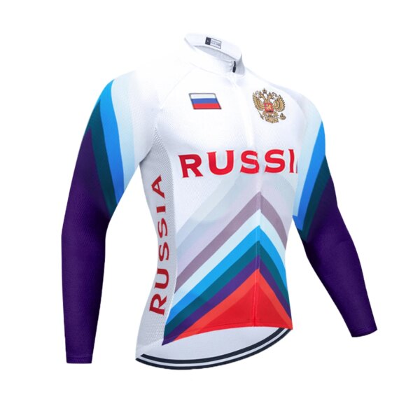 Jersey de Ciclismo para hombre, Ropa de Ciclismo del equipo ruso, Jersey de bicicleta, Maillot de manga larga, 2023