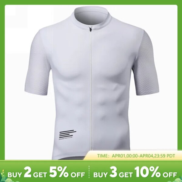 Jersey de ciclismo para hombre, ropa de bicicleta para hombre, Maillot MTB, ropa blanca con bolsillos negros, camisa para bicicleta de montaña, carreras de Enduro, verano