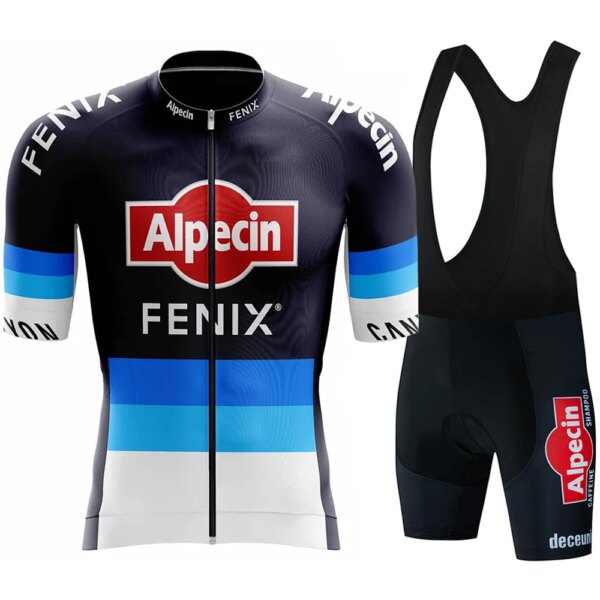 Conjunto de Jersey de Ciclismo AlpecinFENIX para hombre, Ropa de Ciclismo de secado rápido MTB de verano, Ropa de Ciclismo de manga corta, uniforme de conducción al aire libre