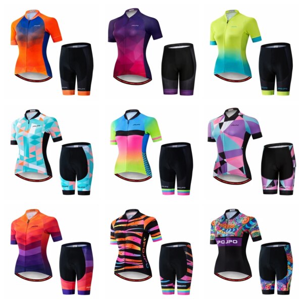 Conjunto de Jersey de ciclismo para mujer, Jersey y pantalones cortos acolchados de verano para montaña y carretera, Top para bicicleta de montaña, traje, camisa, ropa para mujer