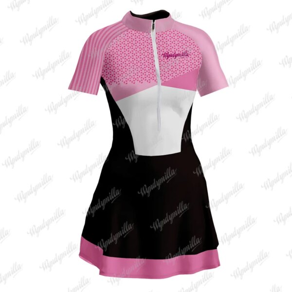 Jersey de Ciclismo para mujer, falda de triatlón, mono de manga corta para Ciclismo, bicicleta, Fitness, correr, minivestido informal Sexy, 2022