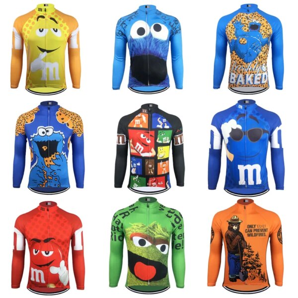 Jersey de ciclismo para hombre de manga larga, forro polar de invierno y sin forro polar, ropa de ciclismo de 9 estilos, ropa de ciclismo de montaña