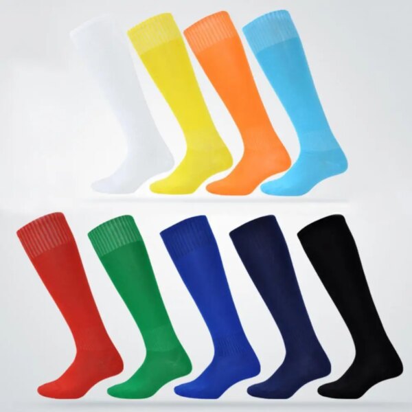 Calcetines largos de tubo para ciclismo para hombre, medias transpirables con absorción de sudor, calcetines de fútbol elásticos largos, calcetines antideslizantes para deportes de fútbol