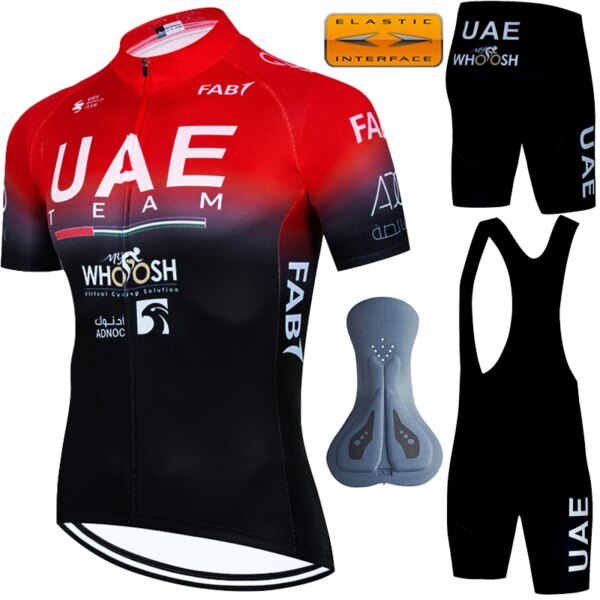 Traje de ciclismo para hombre, traje de los Emiratos Árabes Unidos, conjunto deportivo para triatlón, pantalones, camisa profesional de Gel, Jersey, ropa deportiva de verano 2024