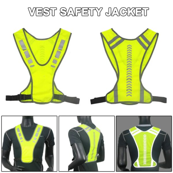 Chaleco protector para ciclismo, chaqueta de seguridad, arnés reflectante para motocicleta, chaleco para correr de noche, hombres y mujeres, Camping al aire libre