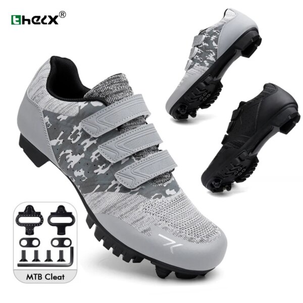 Zapatos de ciclismo MTB SPD para hombre, zapatillas transpirables para bicicleta de carretera y de carreras, zapatillas de deporte de velocidad, calzado plano para bicicleta de montaña