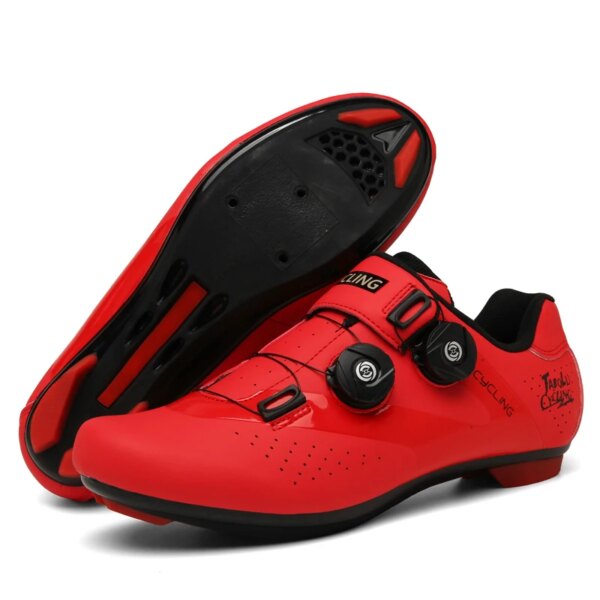 Zapatos de ciclismo para hombre y mujer, zapatillas de ciclismo de montaña, con hebilla giratoria y autosujeción, para triatlón, todoterreno