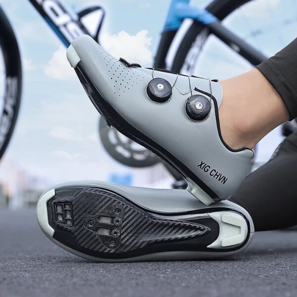 Zapatos de ciclismo para hombre, zapatillas de deporte con tacos de ruta, Maillot de ciclismo, calzado de carreras automático Spd para bicicleta de carretera