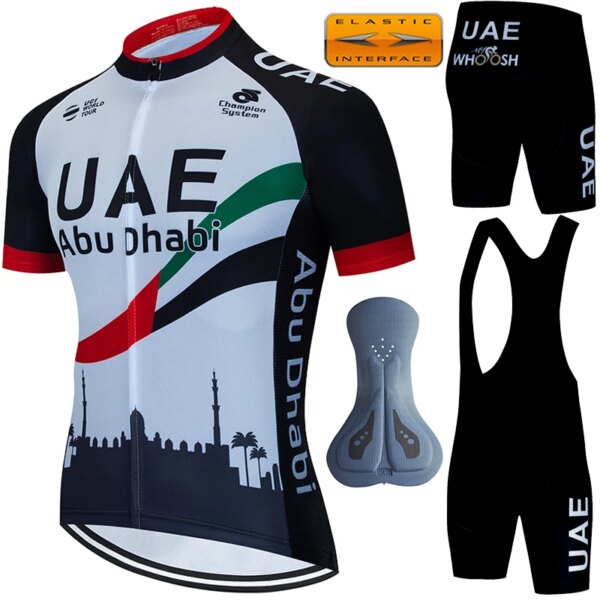 Pantalones cortos de ciclismo para hombre, uniforme de bicicletas, conjunto de ropa de los Emiratos Árabes Unidos, conjuntos para hombres, ropa de verano 2024, Jersey, ropa deportiva de equipo profesional, traje de Mtb