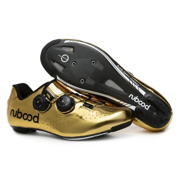 Zapatillas de Ciclismo de color dorado para hombre, zapatos de Ciclismo transpirables a la moda, calzado antideslizante