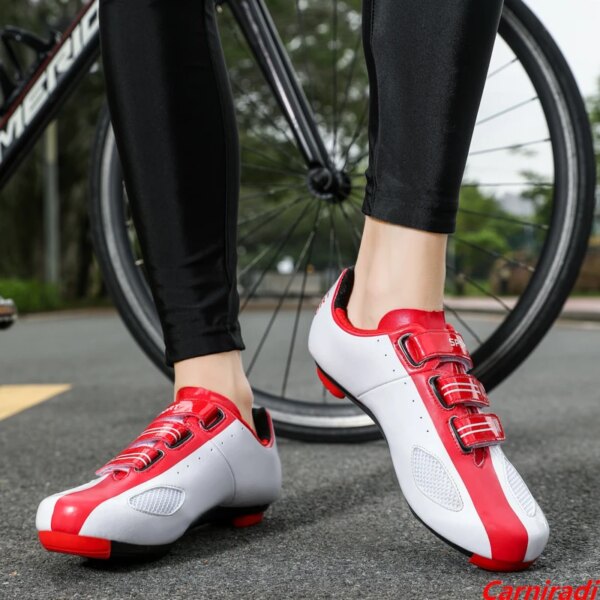 Zapatillas de ciclismo para hombre, zapatos planos para ciclismo de montaña, calzado de ciclismo de carretera, con Clip para clítoris