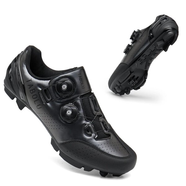 Zapatillas de ciclismo para hombre y mujer, zapatos de MTB con autosujeción, zapatos de nailon todoterreno para ciclismo de carretera, zapatos para bicicleta de montaña con hebilla y cordones