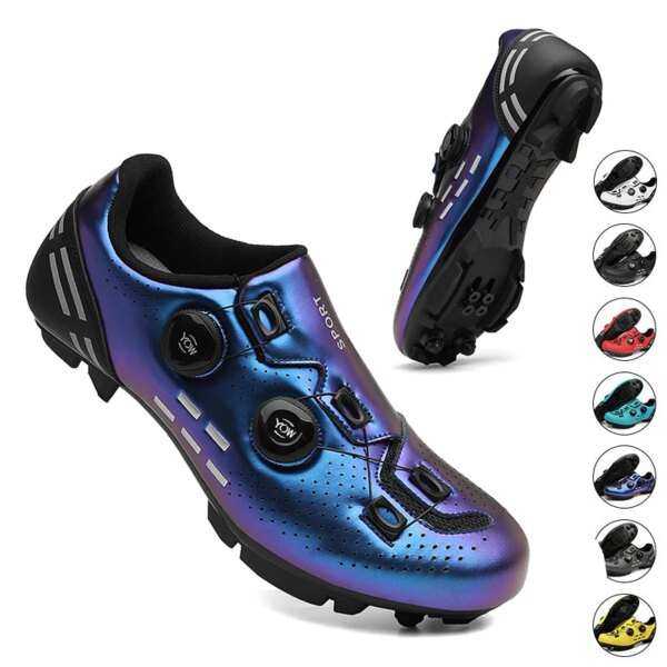 Zapatillas de ciclismo Mtb SPD, zapatos de bicicleta con Pedal para hombre, calzado para bicicleta de montaña con autosujeción, botas de ciclismo todoterreno para mujer