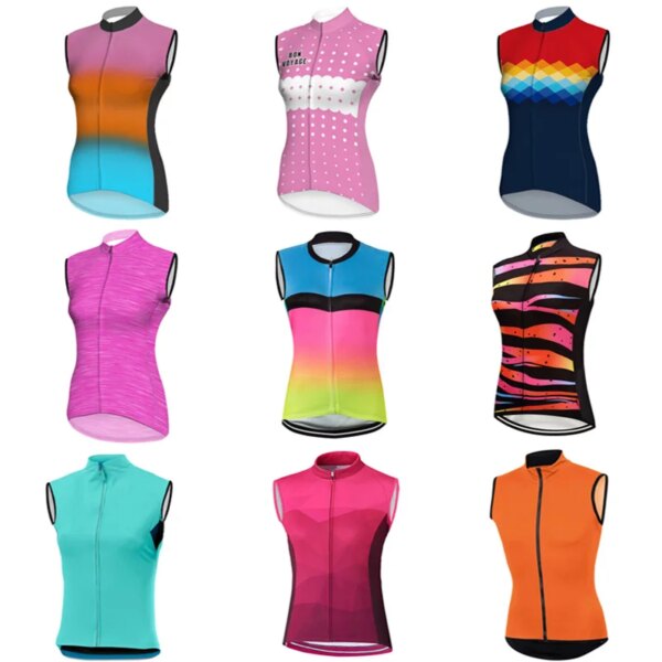 Chaleco de ciclismo para mujer, de secado rápido, transpirable, sin mangas, ciclismo, MTB, carretera, bicicleta de montaña, chaqueta de moda