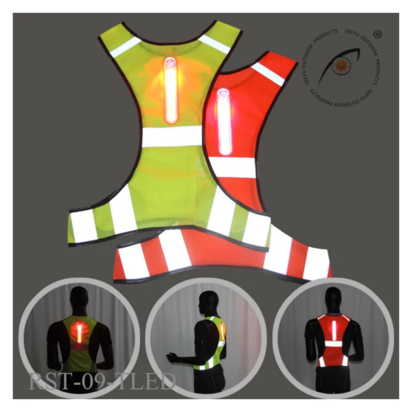 Cyrusher, nuevos modelos explosivos, correr de noche, montar, deportes al aire libre, camiseta interior reflectante con emisión de luz LED, camiseta interior de transporte