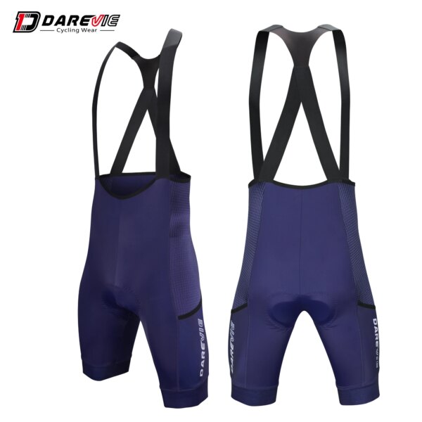 DAREVIE Pantalones cortos de ciclismo con 2 bolsillos de 750 ml Pantalones cortos de ciclismo para hombre Bretelle azul Pantalones cortos de ciclismo para hombre Lycra Pantalones cortos de ciclismo para hombre MTB