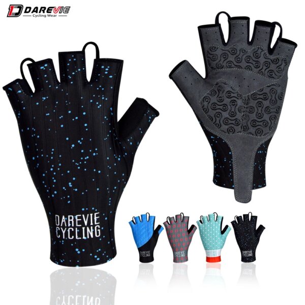 DAREVIE-guantes de ciclismo Pro ligeros, suaves, transpirables, frescos y secos, guantes de ciclismo de medio dedo, antideslizantes, a prueba de golpes, para bicicleta de montaña y carretera