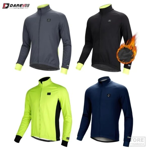 DAREVIE Chaqueta de ciclismo para hombre, forro polar térmico de invierno para mujer, cálido a prueba de viento-5 ~ 10 ℃, bicicleta caliente a prueba de viento