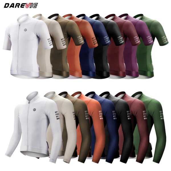 DAREVIE Ciclismo Jersey Slim Fit SPF 50+ hombres mujeres manga larga ciclismo Jersey alta calidad mujeres transpirable hombre ciclismo Maillott