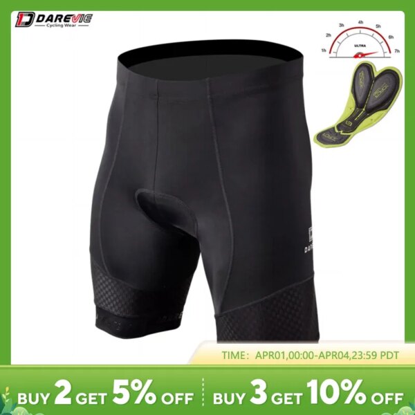 DAREVIE-pantalones cortos de ciclismo con almohadilla de Gel 3D para hombre, pantalones cortos de ciclismo transpirables para montaña, 6 horas de paseo, MTB y carretera, pantalones cortos de ciclismo para descenso