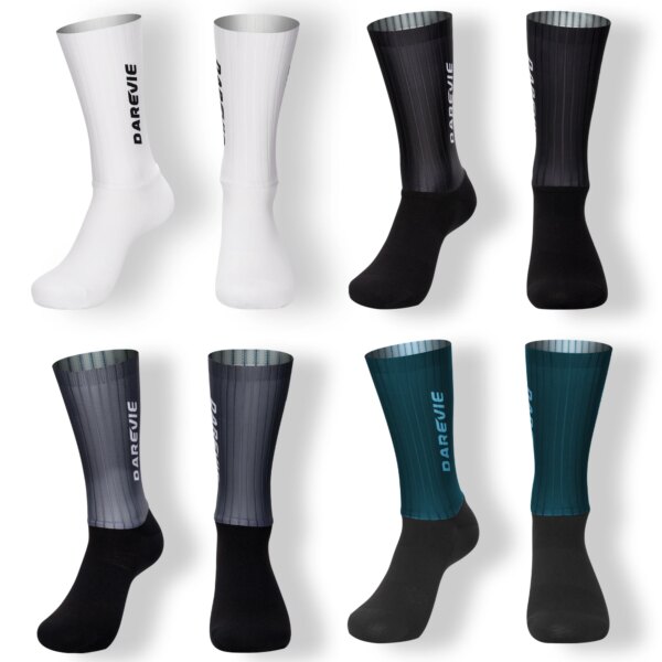 Calcetines de ciclismo DAREVIE Aero calcetines de ciclismo de alta velocidad calcetines deportivos profesionales para hombres calcetines atléticos transpirables antideslizantes Control de humedad