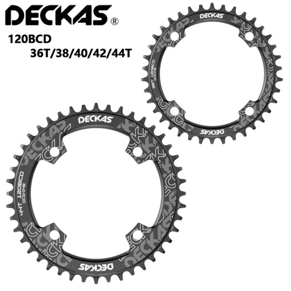 DECKAS 120BCD 36T/38/40/42/44T manivela de bicicleta de montaña rueda dentada plato de aluminio reparación hueca adecuada BCD 120mm