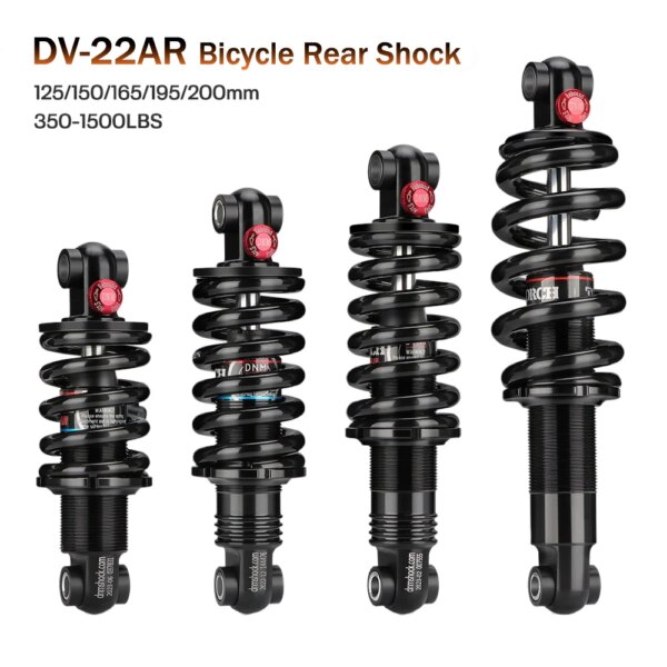 DNM-amortiguador trasero para bicicleta de montaña, DV-22AR, suspensión hidráulica, amortiguador trasero plegable, 125, 150, 165, 190, 200mm